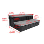 2-Step Hot Tub Spa Steps for Patio (36", Slip-Resistant, Hidden Storage)