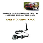 Front Right Seat Belt for RAM 1500 (2025) P7QZ04TX7AA, Black