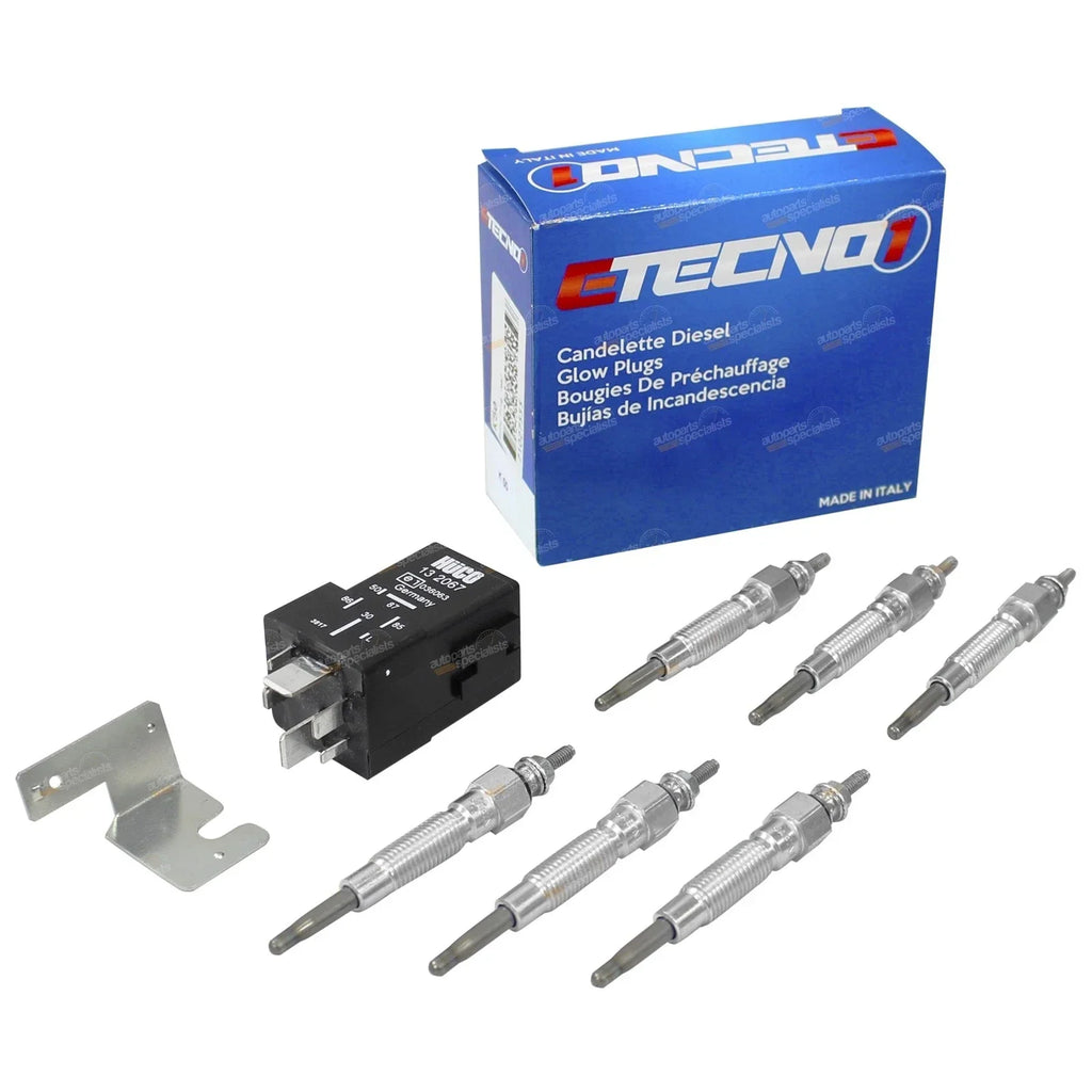 6 x Glow Plug Set + Relay Conversion Kit for Patrol GQ Y60 RD28T