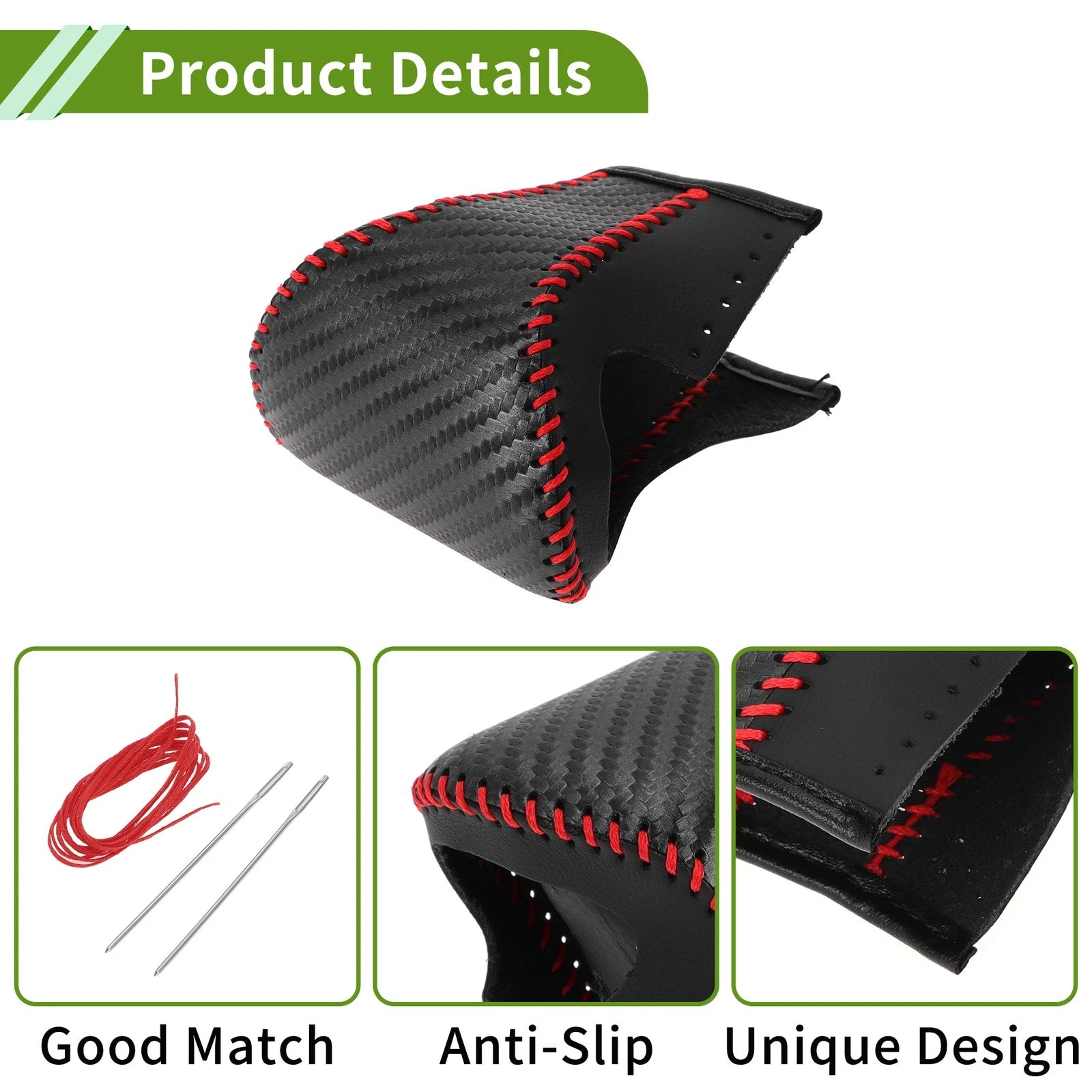 1 Pcs Gear Shift Knob Cover for Lexus ES300h (2018–2023) Black Carbon Fiber Red
