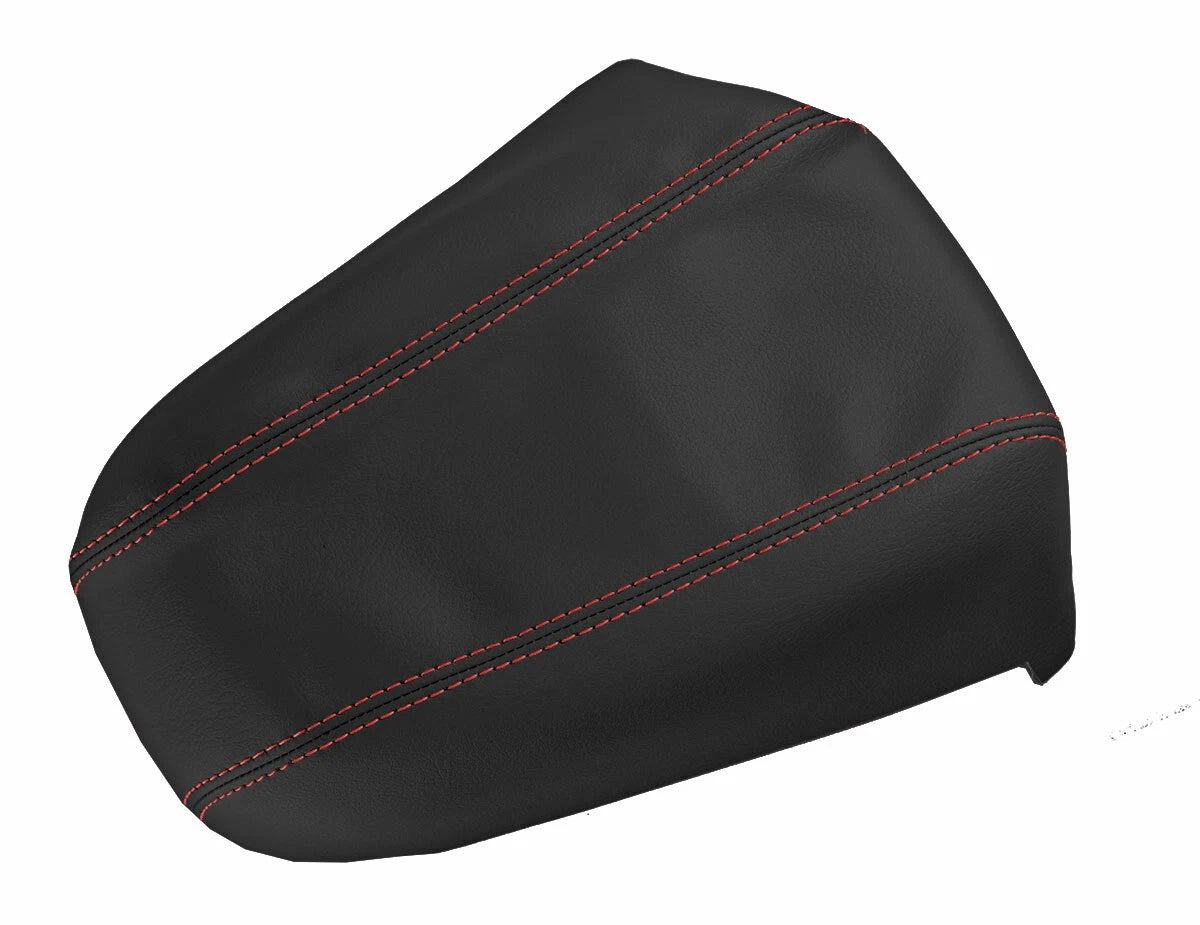 Leather Console Lid Armrest Cover for Kia Sportage (2011–2016) Red Stitch
