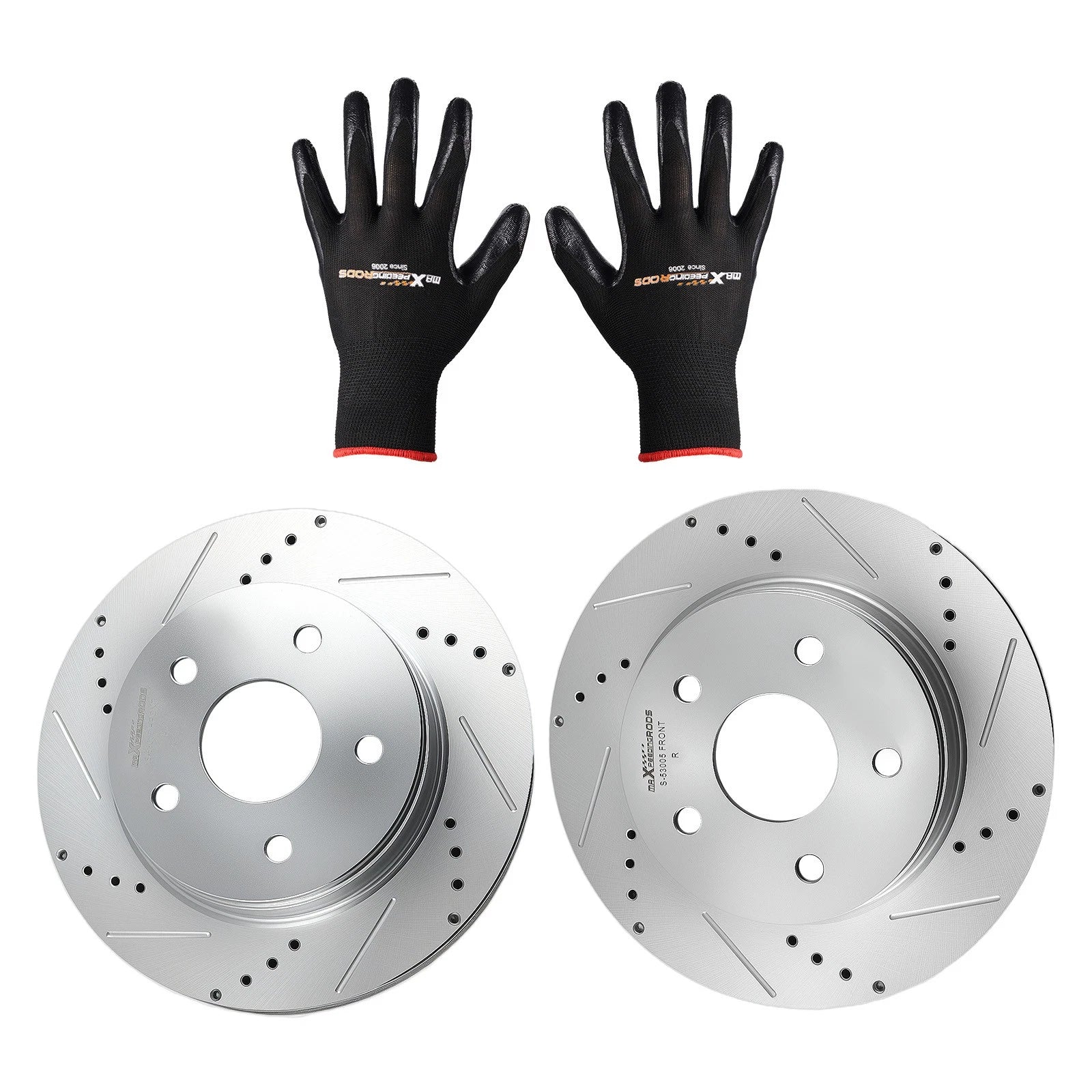 Set of 2 Front Drilled Brake Rotors Kit for Dodge Ram 1500 (2002–2010) S-53005