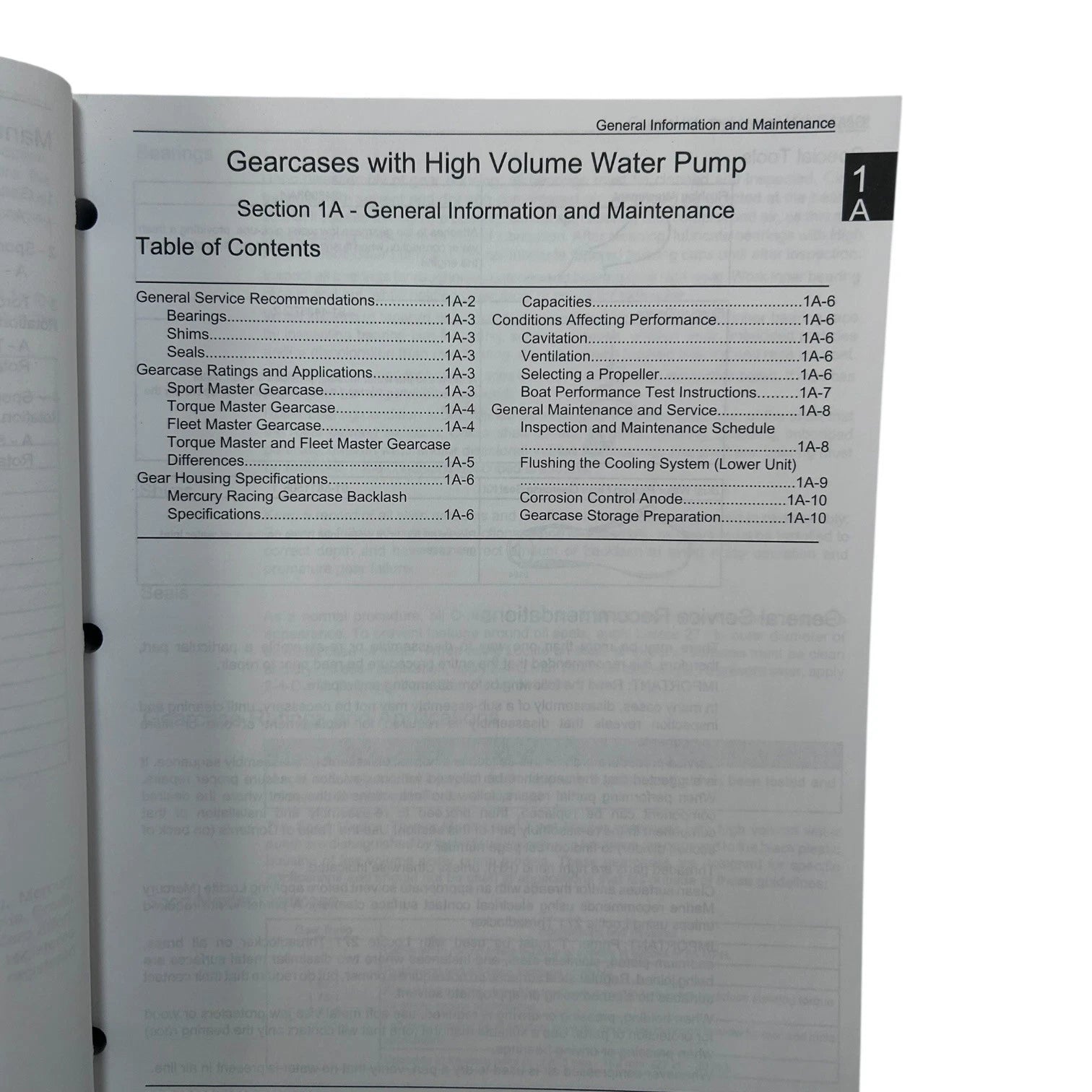 Sport/Torque/Fleet Master Gearcase Service Manual for Mercury Racing (90-842009)