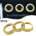 Set of 3 AC Air Conditioner Switch Knob Covers for Mazda CX-3 (2015) Gold Tone 703820590811