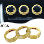 Set of 3 AC Air Conditioner Switch Knob Covers for Mazda CX-3 (2015) Gold Tone 703820590811