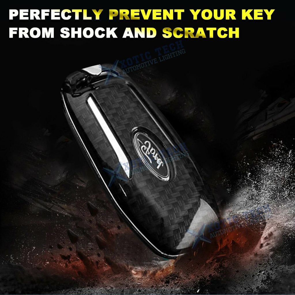 Carbon Pattern Key Fob Cover for Ford Mustang Explorer F-150 (2 Pieces)