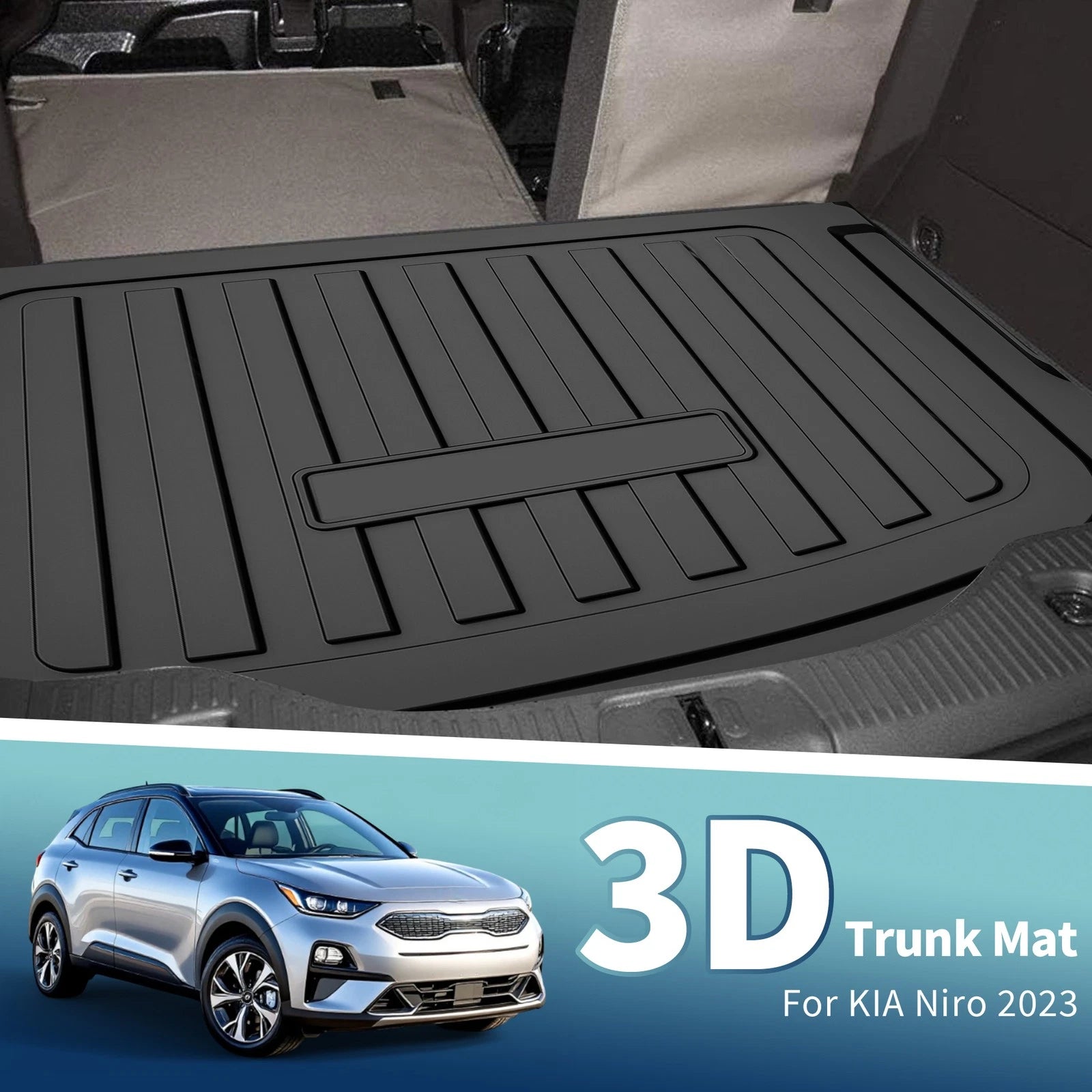 Flat Face Cargo Liner Rear Trunk Mat for Kia Niro (2023–2025) TPE 1 Pc