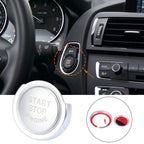 Start Stop Button Cap with Ring Kit for BMW 1 Series X1 X2 3 4 Series Silver Tone