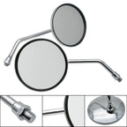 Chrome Round Mirrors 10mm Thread for Motorcycle Scooter