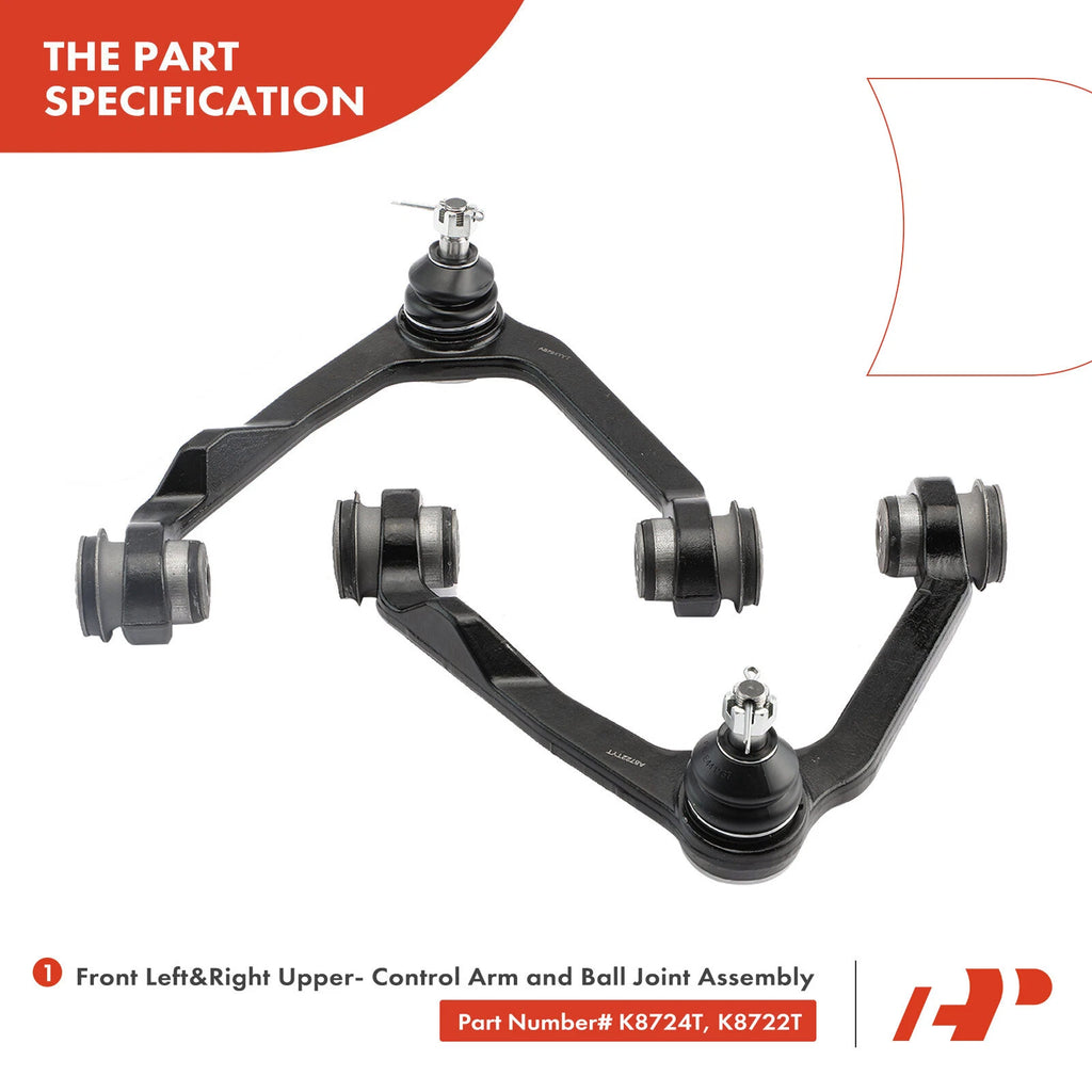 Set of 12 Front Control Arm Sway Bar Tie Rod Ball Joint for Ford F-250 (1997–1999)
