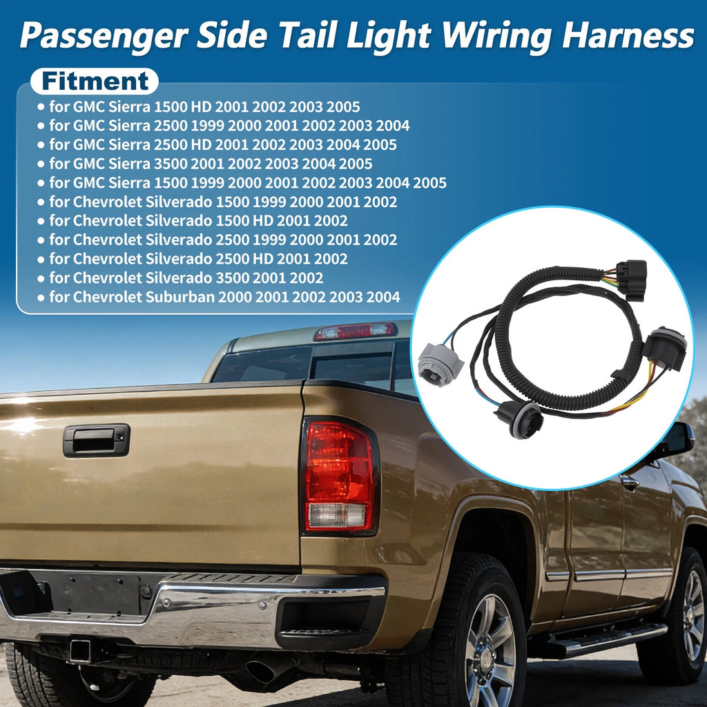 Right Tail Light Socket Harness Wiring for Chevy Silverado (1999–2005) 88986855