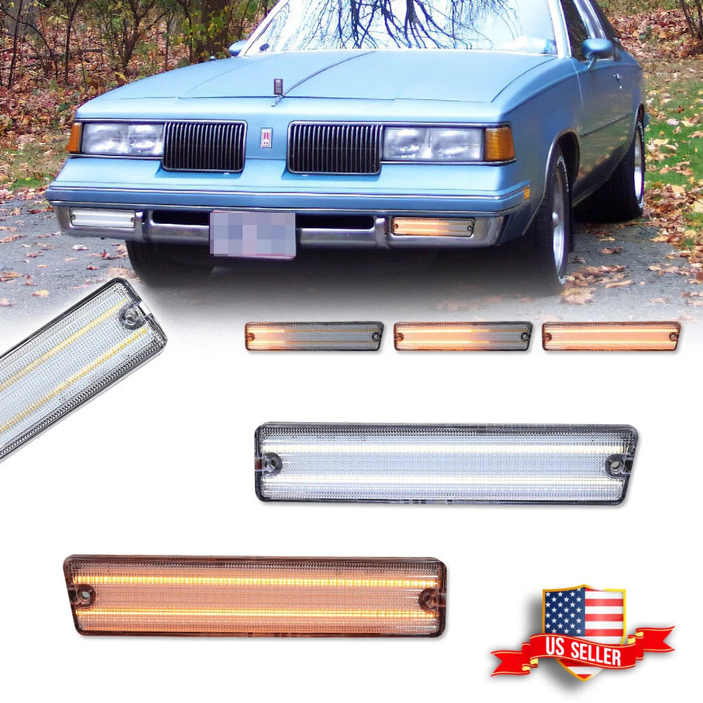 Clear Switchback LED Turn Signal Lights for Oldsmobile Cutlass Supreme (1981–1988)