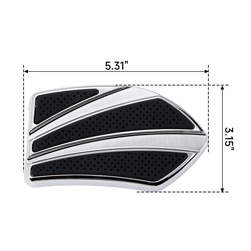Chrome Large Brake Pedal Pad for Harley Touring Street Electra Glide (1980–2023)