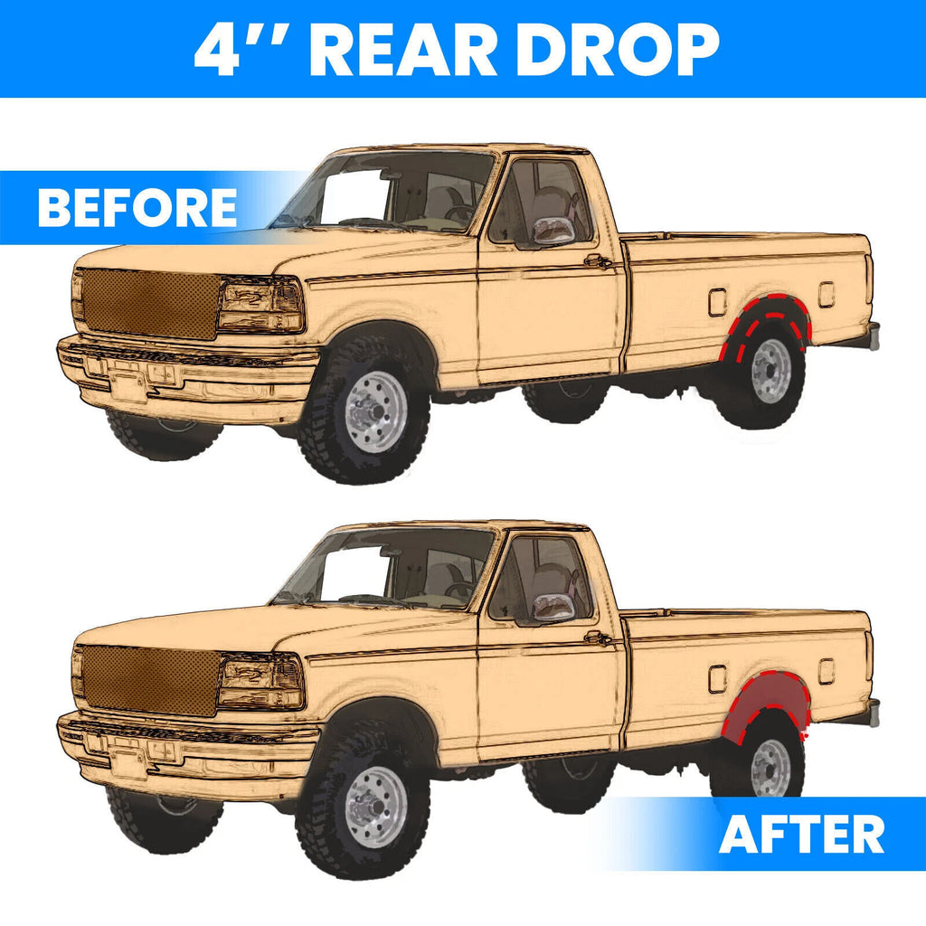 4" Drop Kit Rear Leveling Shackles for Ford F150 F100 (1973–1996)