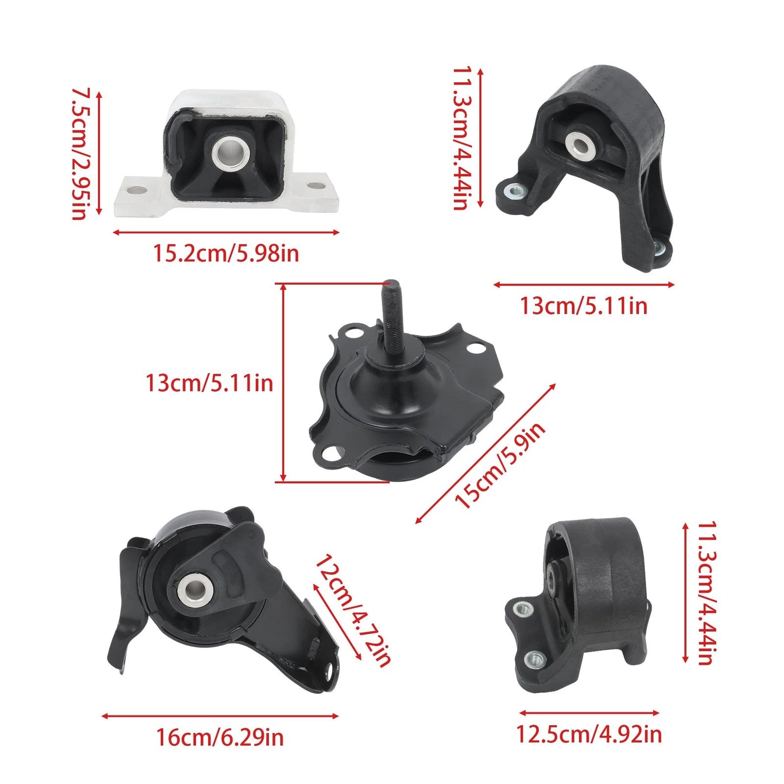 Set of 5 Engine Motor Mounts for Honda CR-V 2.4L (2002–2006)