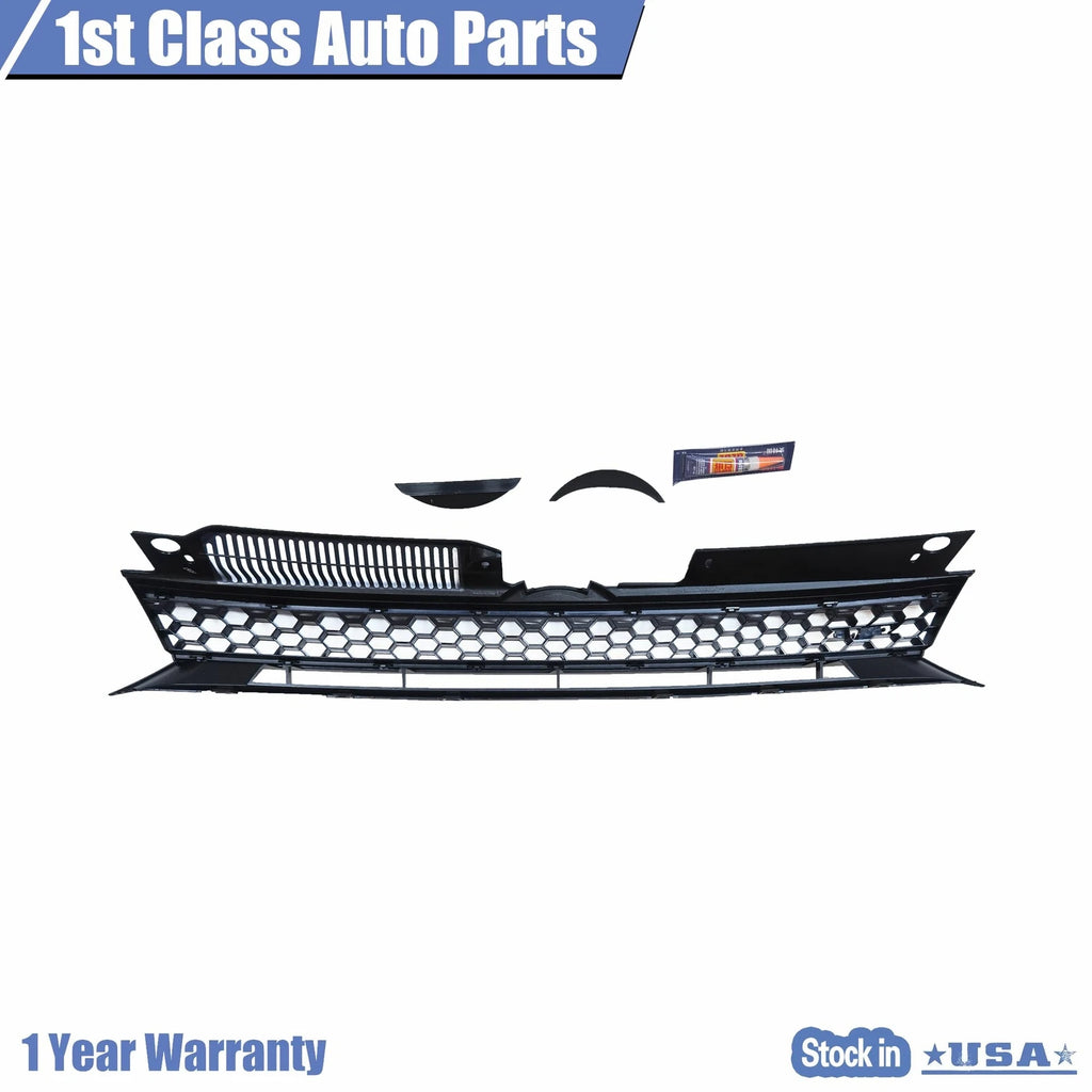 Front Badgeless Hex Mesh Grille for Volkswagen Golf GTI (2010–2014)