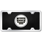 Chrome on Chrome/Black Acrylic License Plate Kit - Officially Licensed for Jeep