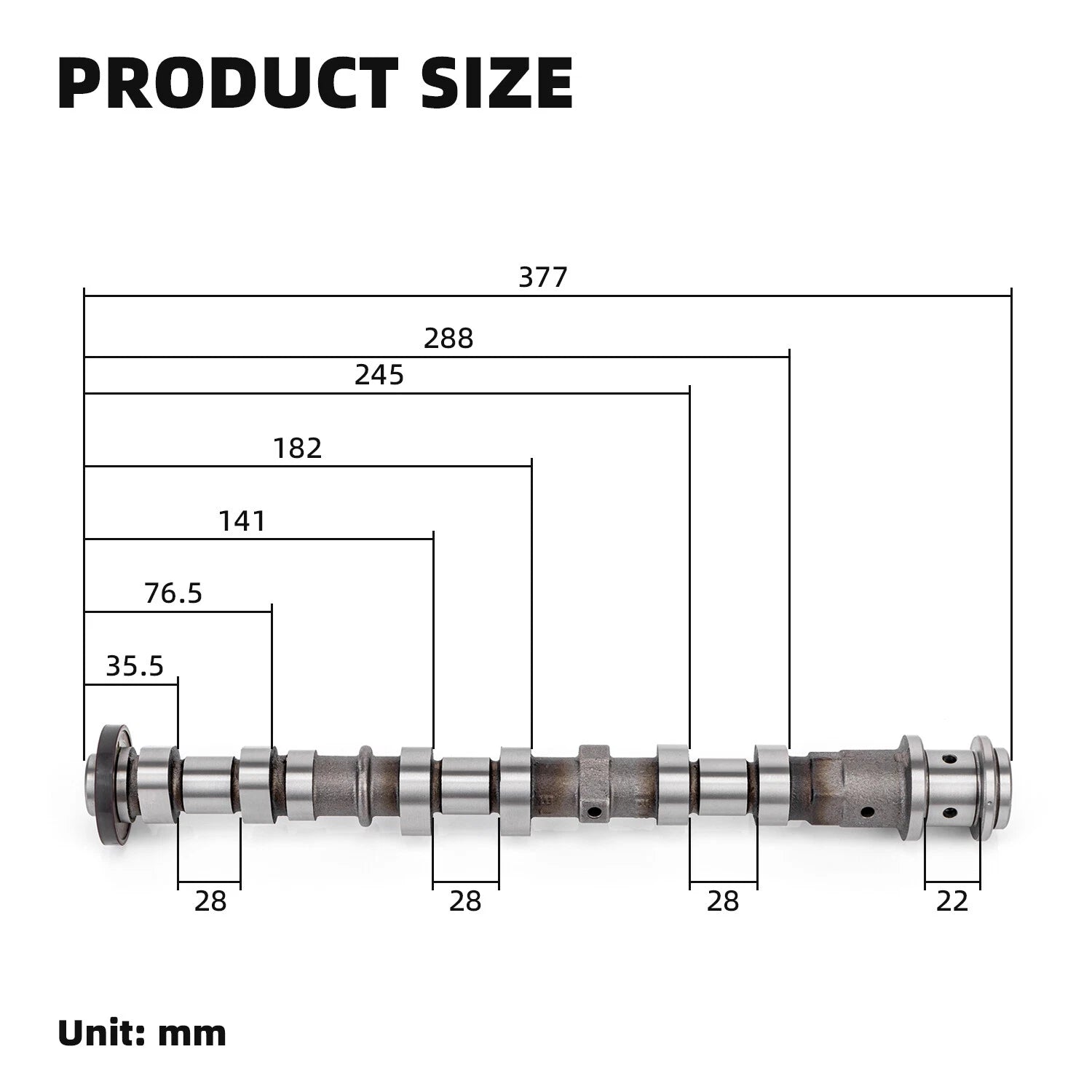 Left Side Exhaust Camshaft for Jeep Dodge Chrysler Ram 3.6L (2011–2020) 5184377AF