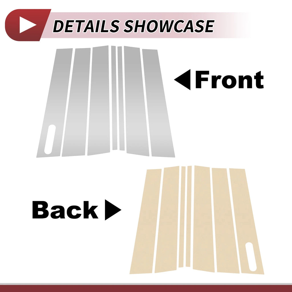 7 Pcs Door Pillar Window Trim for Ford Explorer (2002–2010) Silver Tone