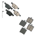 Akebono EURO Front & Rear Ceramic Disc Brake Pad Kit for W202 C230 C280 R170 SLK230 (1998–2004)