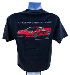Torch Red Graphic Black T Shirt for Chevy Corvette C8 (2020–2024)