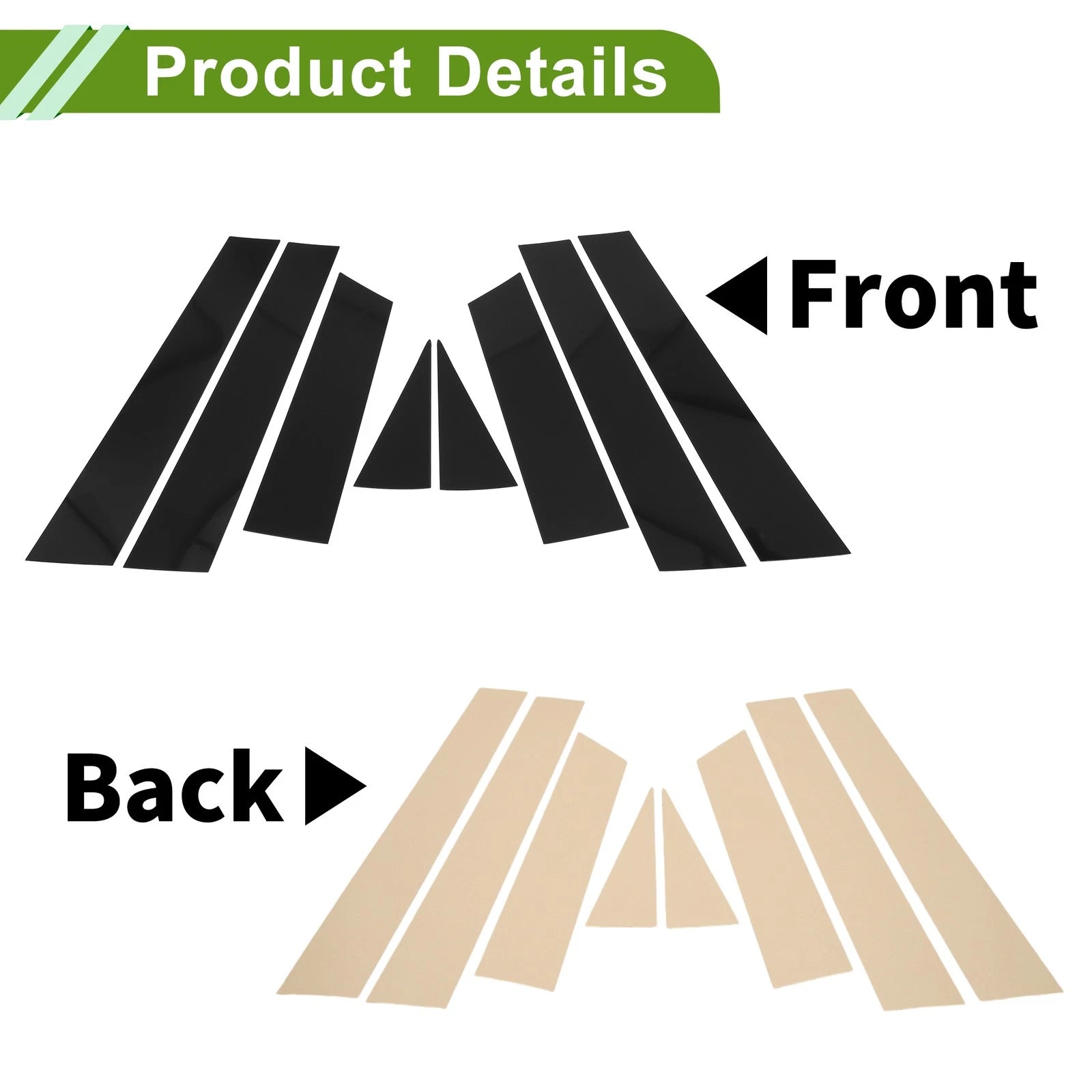 8 Pcs Pillar Window Trim for Nissan Murano (2015–2023) Black