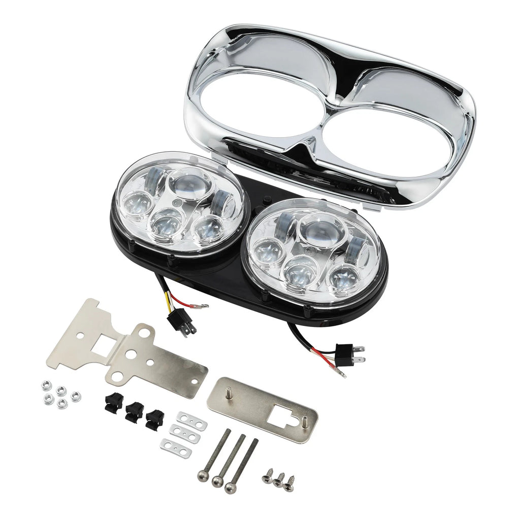 5-3/4" Dual LED Headlight Assembly for Harley Touring Road Glide (1998–2013)
