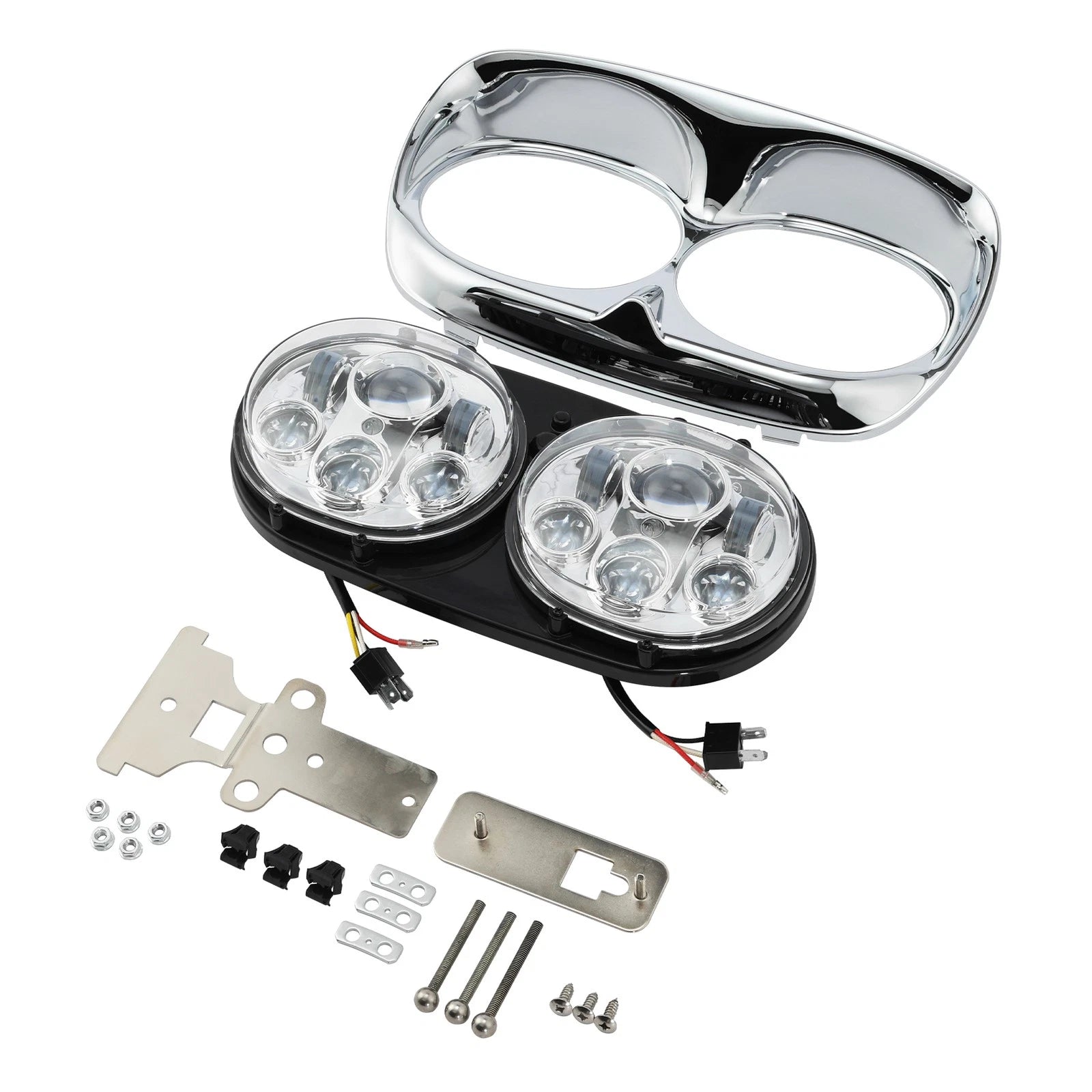 5-3/4" Dual LED Headlight Assembly for Harley Touring Road Glide (1998–2013)