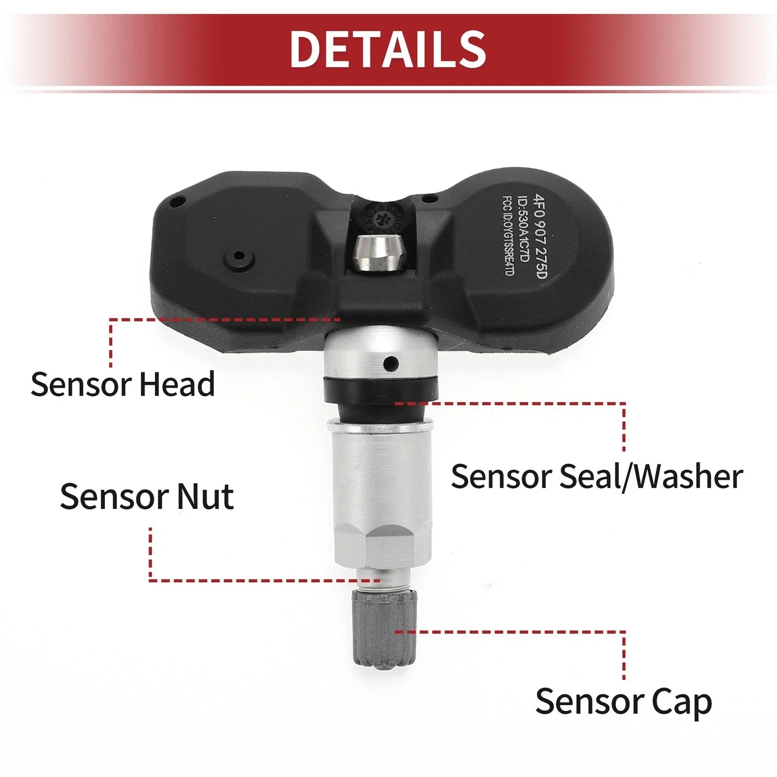 Tire Pressure Sensor 433MHz for Porsche Boxster (2012-2016) 1 x Sensor