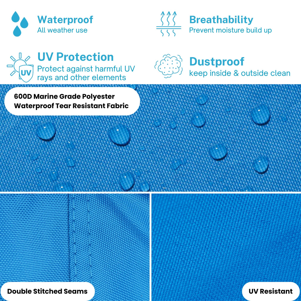 Premium waterproof boat cover for pontoon trailer (21 ft - 24 ft)