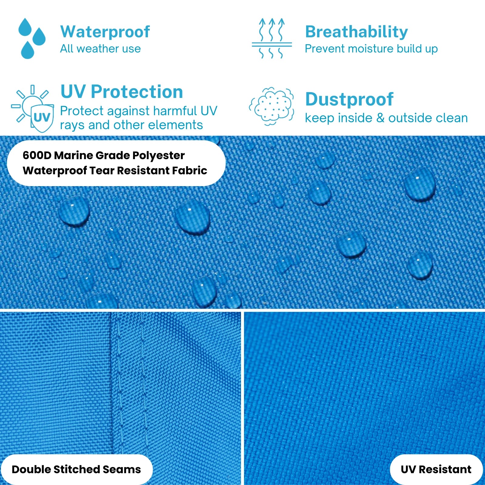 Premium waterproof boat cover for pontoon trailer (21 ft - 24 ft)