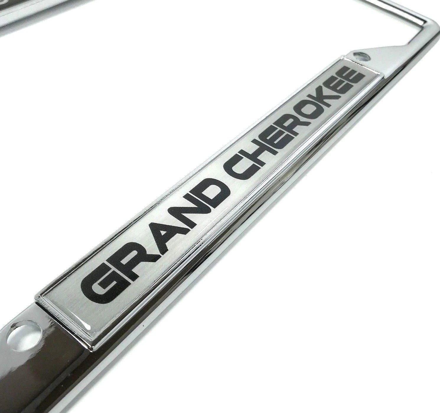 Chrome License Plate Frame with Emblem for Jeep Grand Cherokee (2011–2024)