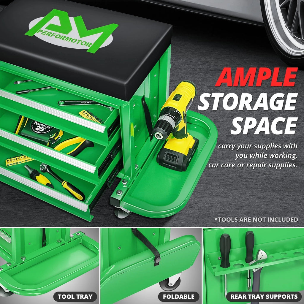 2X 7.87x2.36in Mechanics Roller Seat for Work Cabinet (350lbs Capacity)