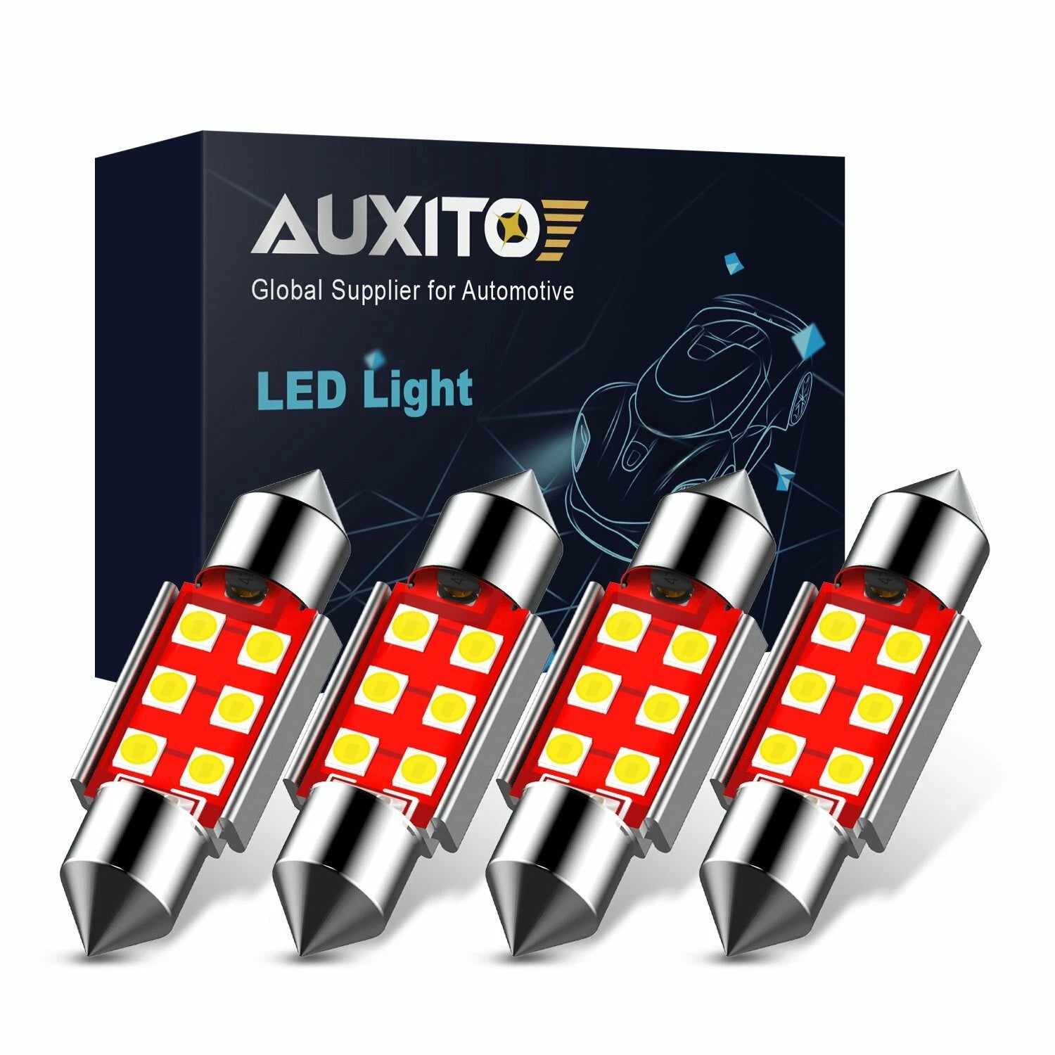 4x 36mm C5W DE3425 LED Interior License Plate Map Light Bulb for