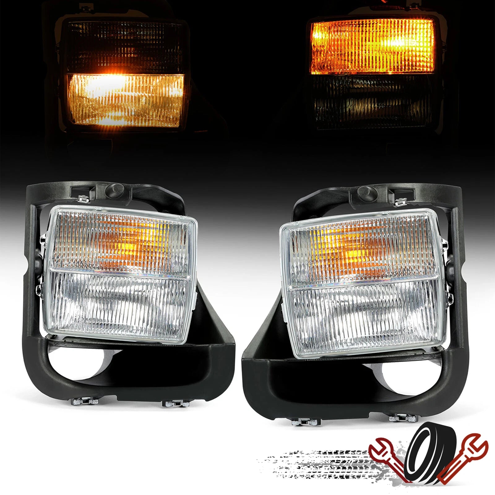 Left & Right Clear Fog & Signal Lens Light Set for Cadillac CTS-V (2004–2007)