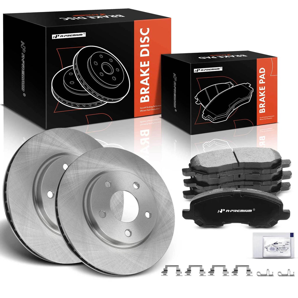 Front Disc Brake Rotors & Ceramic Pads for Mitsubishi Lancer (2008–2017)