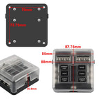 6 Way Blade Fuse Box Holder with Fuses & Light Protection Cover for Car (N/A)