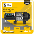 4500lbs Electric Winch for Truck Trailer Off-Road 4WD