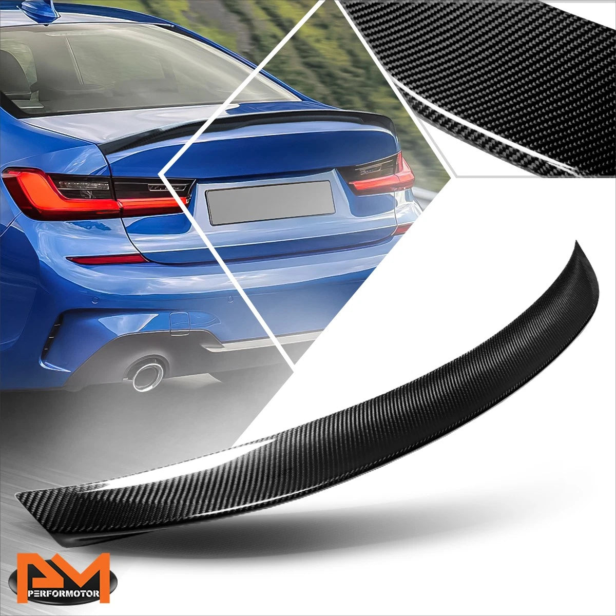Carbon Fiber M-Performance Trunk Lid Spoiler for BMW 3-Series Sedan (2019–2022)