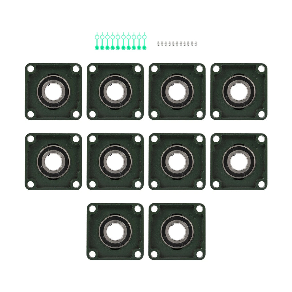 Set of 10 Pillow Block Flange Bearings for UCF211 (2" Bore)