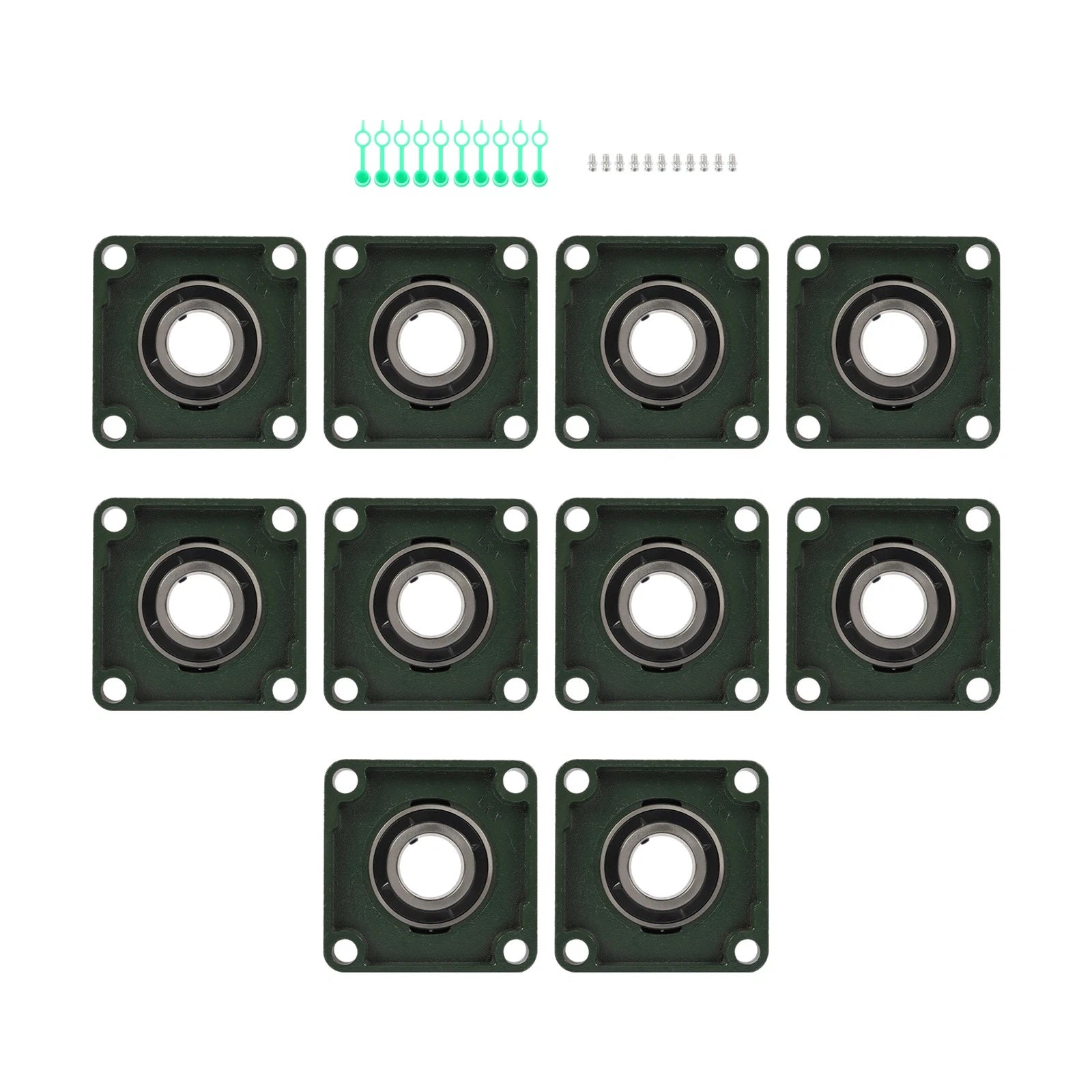 Set of 10 Pillow Block Flange Bearings for UCF211 (2" Bore)