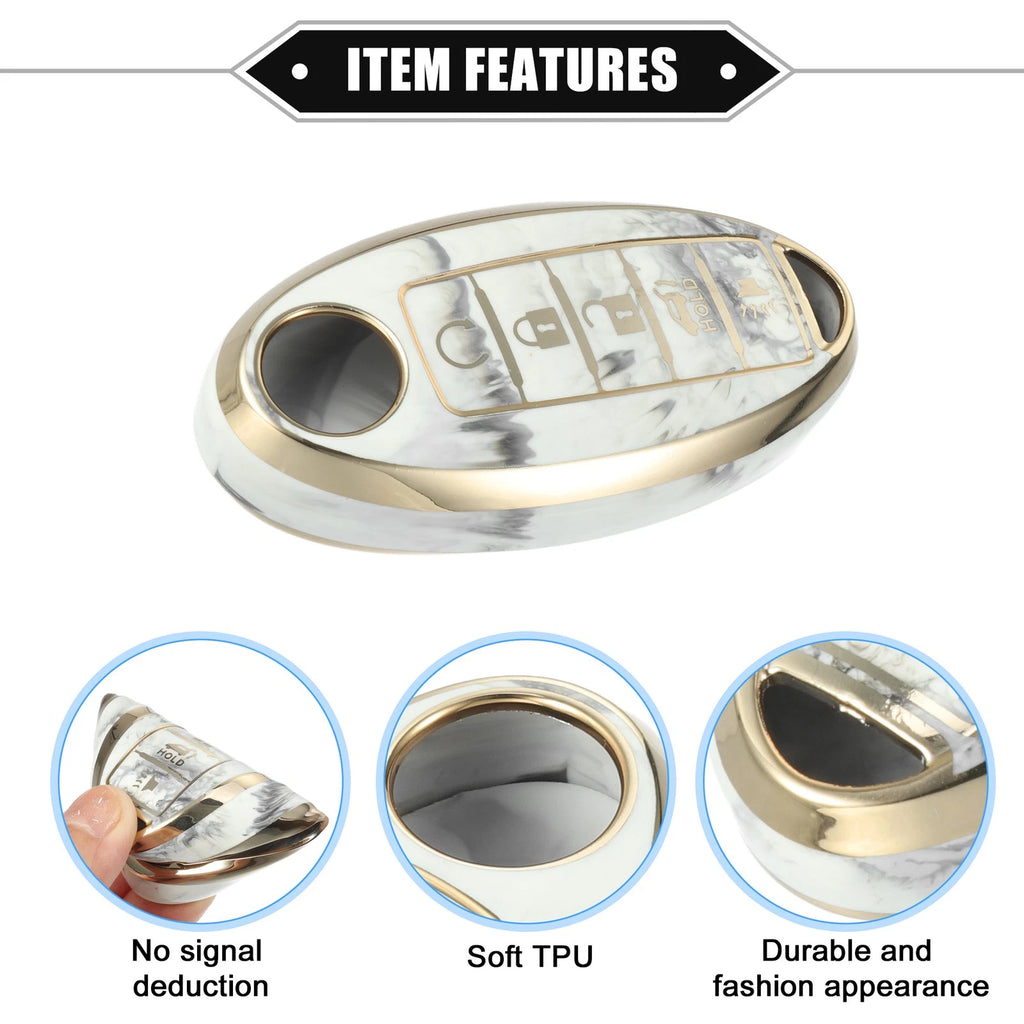 5 Button Smart Key Fob Cover for Nissan Altima Maxima Infiniti (2013–2021) TPU Gray