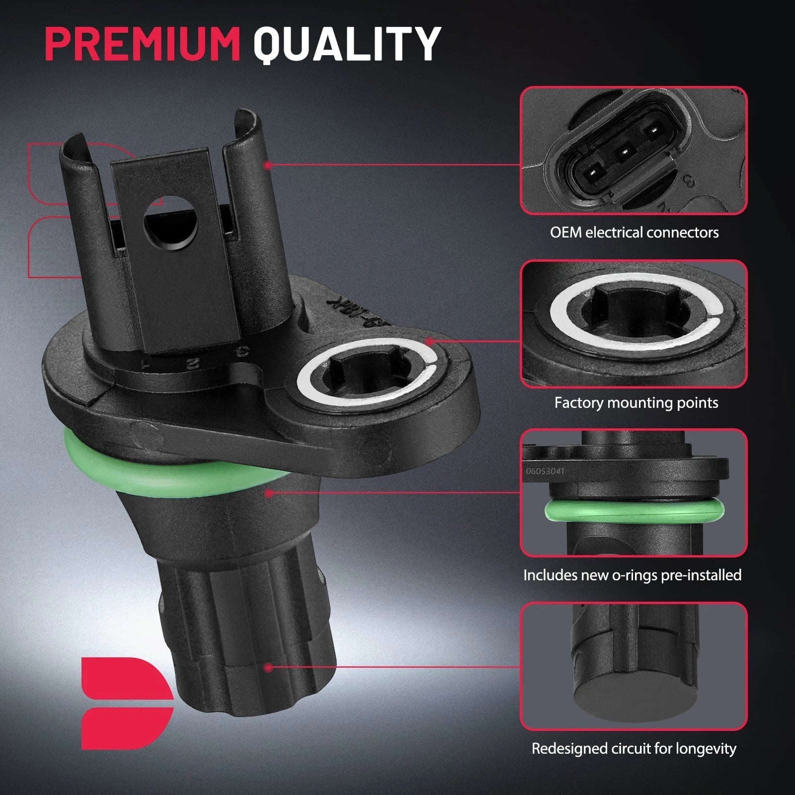 2X Camshaft Position Sensor for BMW 550i 750i 750Li (2006–2010)