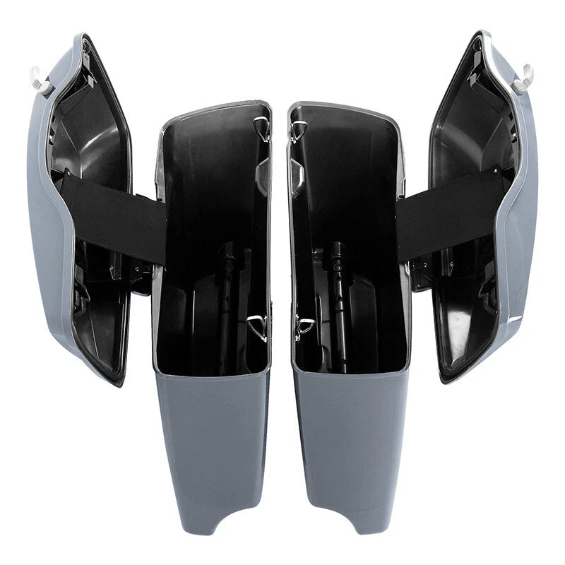 4" Stretched Hard Saddlebag for Harley Electra Glide, Street Glide (2014–2024) Gunship Gray