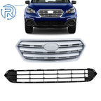 Set of 2 Upper and Lower Front Bumper Grilles for Subaru Outback (2015–2017)
