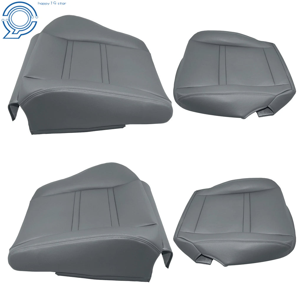 Set of 2 Front Seat Covers for Toyota Land Cruiser (1990–1997) Gray Leather