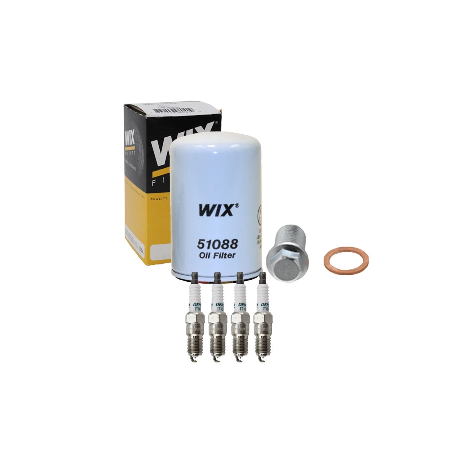 Wix Engine Oil Filter & Denso 4 Iridium TT Spark Plug Kit for W201 190E (1982–1993)