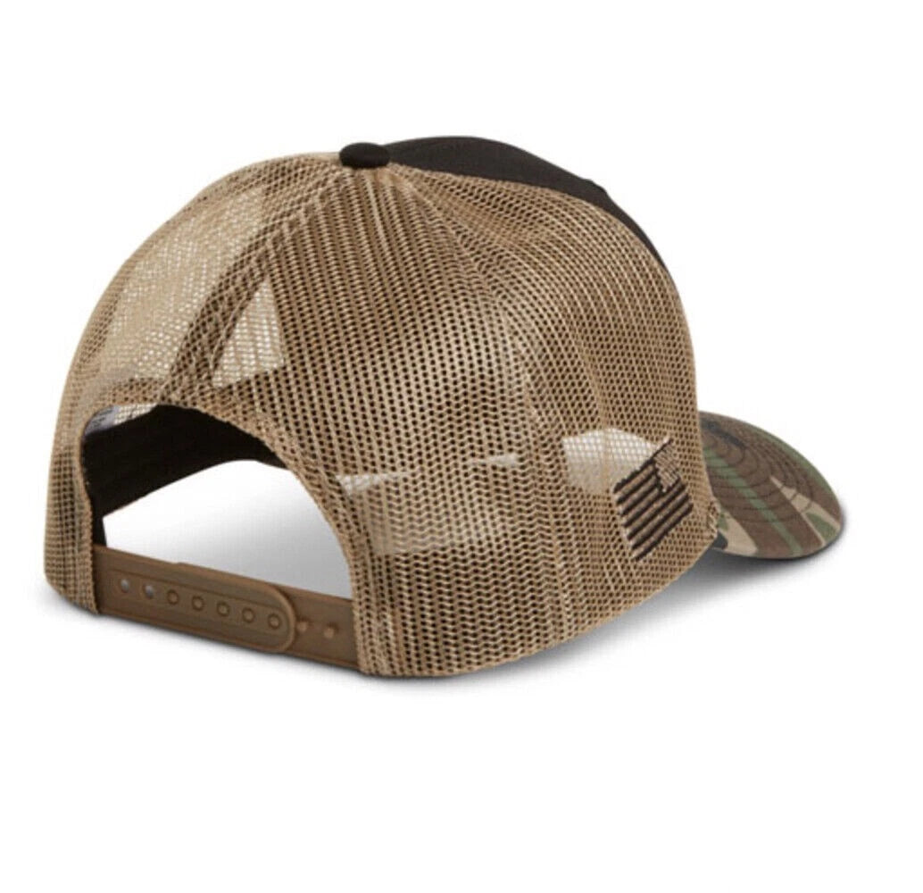 Snapback Hat for Peterbilt Trucks (Black & Gold Camo)