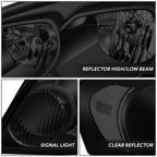 Set of 2 Smoked Housing Clear Corner Bumper Headlights for Chevy Impala (2006–2016)