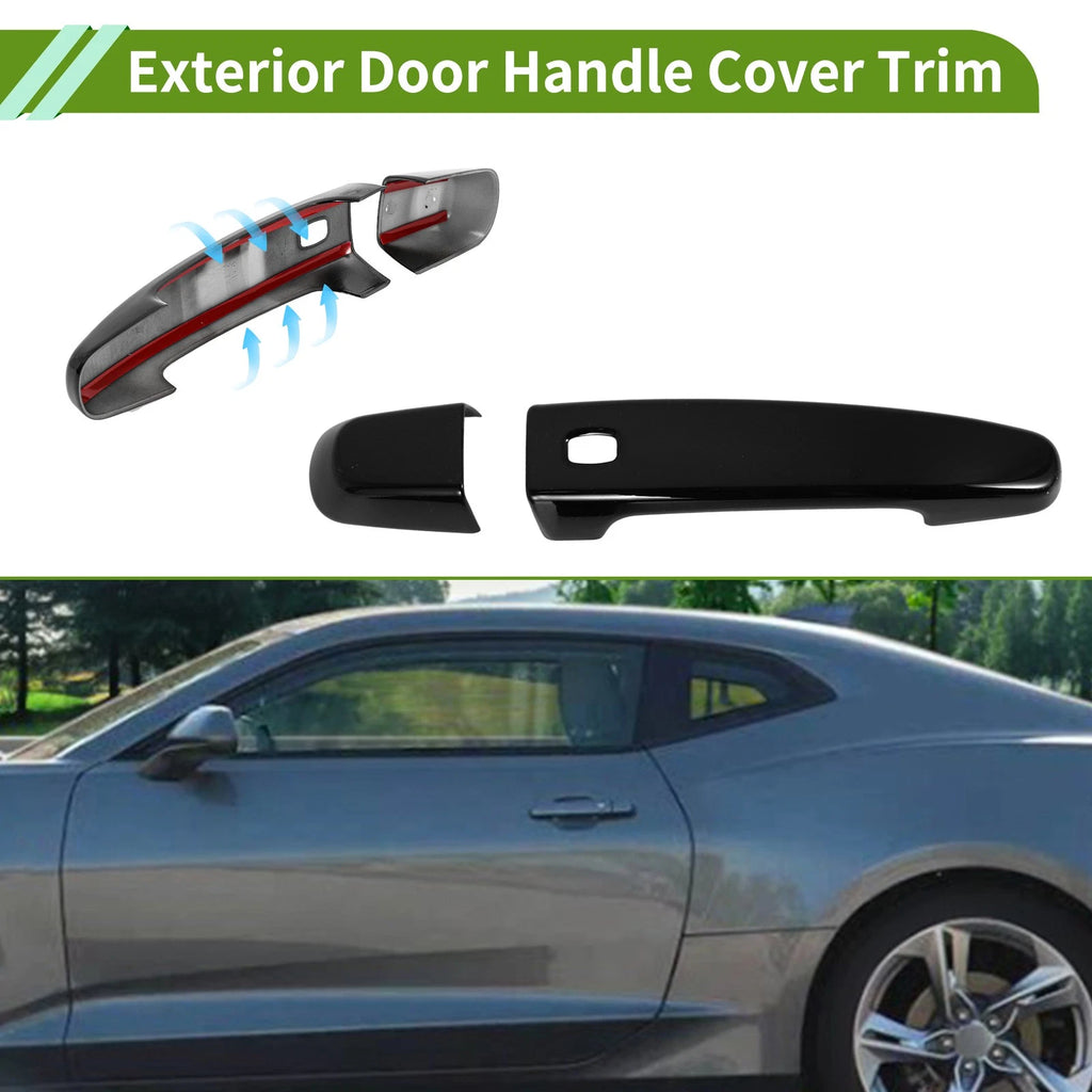 Exterior Door Handle Cover Trim for Chevrolet Camaro (2016–2023) Glossy Black